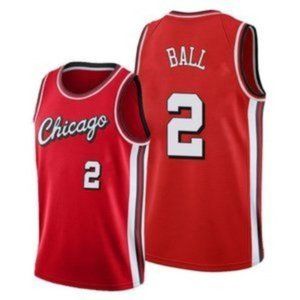 Bulls Lonzo Ball Red 2021-22 City Jersey